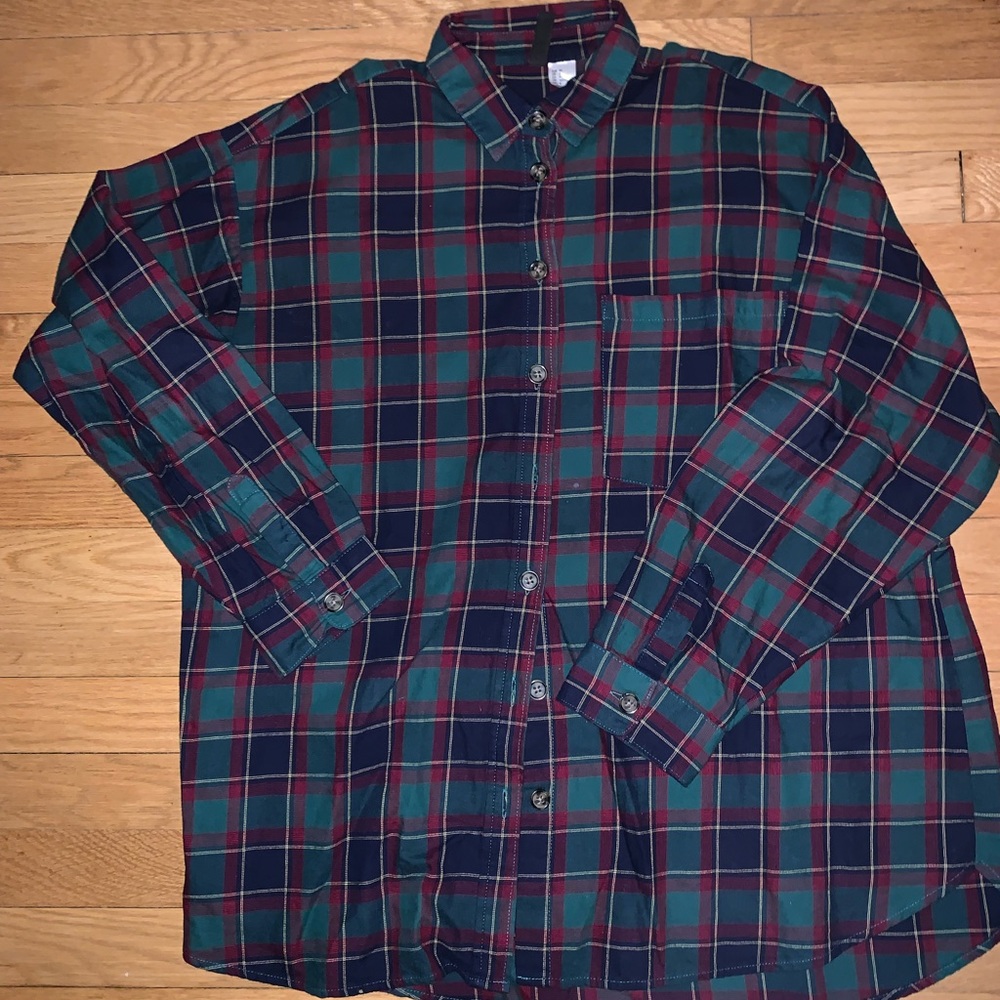 Plaid button down shirt